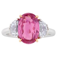 Padparadscha Sapphire Ring, 3.08 Carats