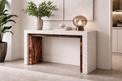 Padua Travertin Marmor Konsolentisch Zeitgenössisches Design Italienischer Marmor Meddel