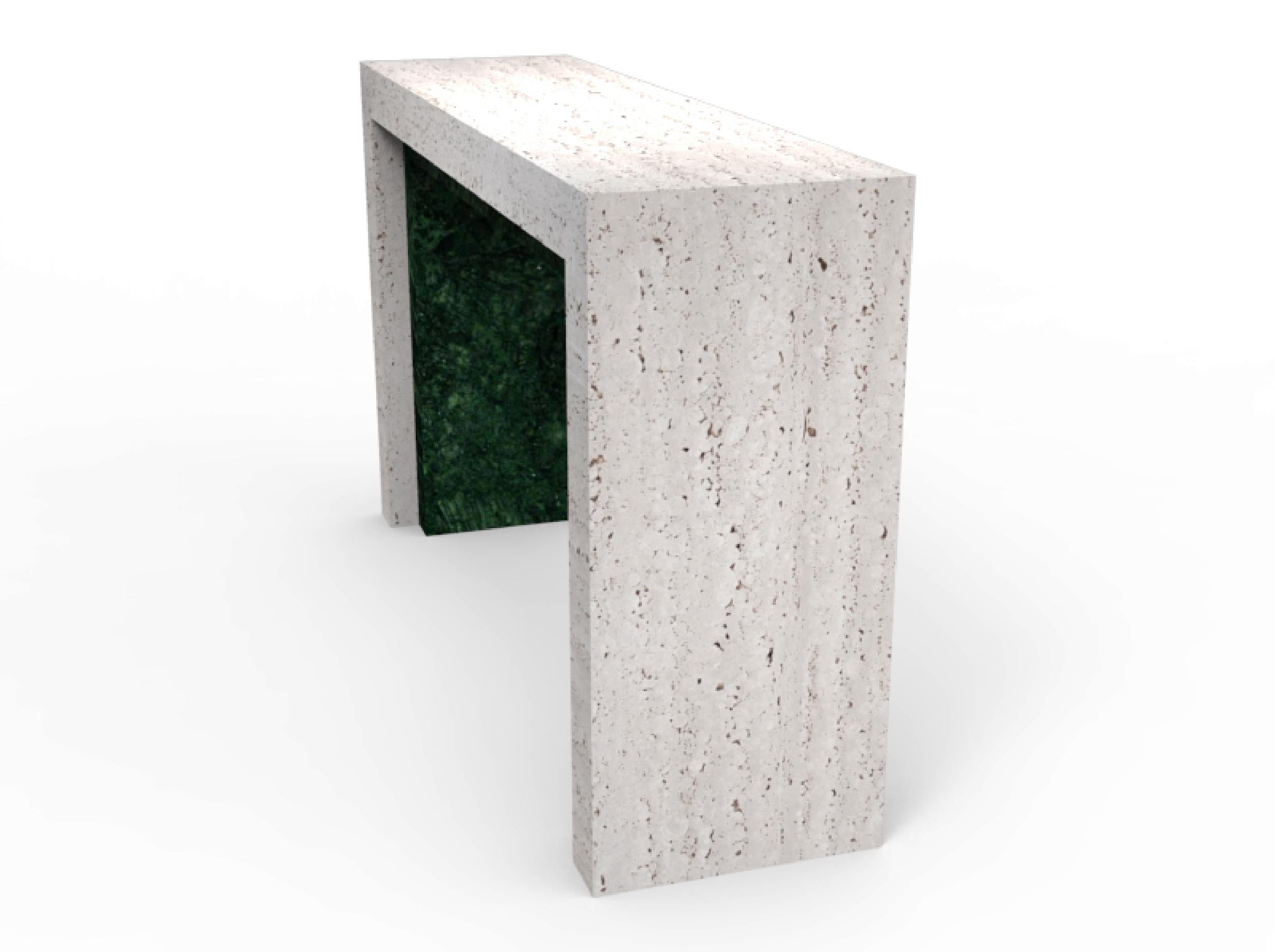 Padua Table console en marbre travertin Design contemporain Marbre italien Meddel en vente 5