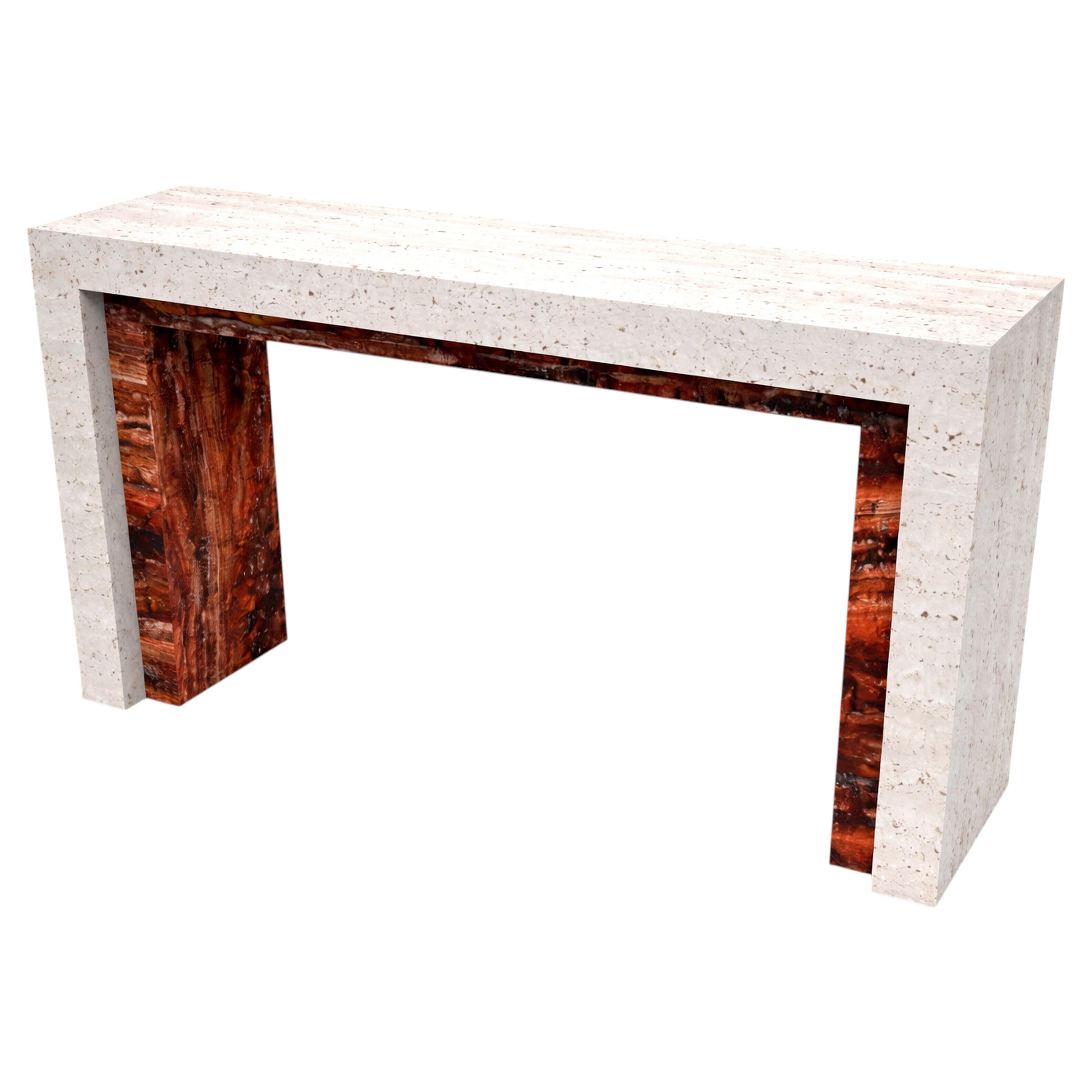 Padua Table console en marbre travertin Design contemporain Marbre italien Meddel