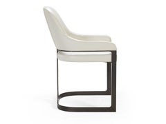 Padus Dining Chair with Bronze Patina Finish, Contemporary, Art Deco Inspired
