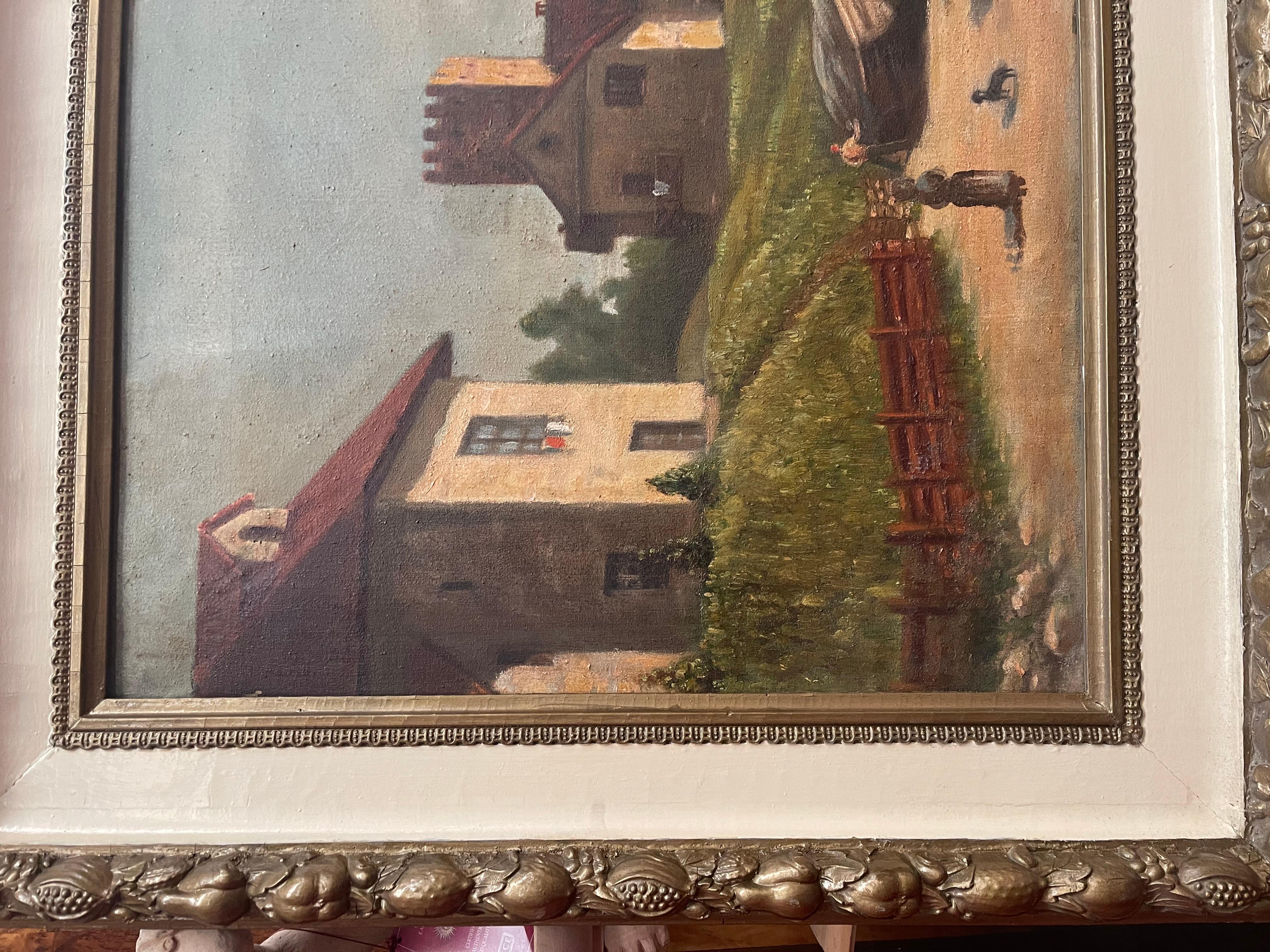 Paesaggio dipinti a mano olio su tela  In Excellent Condition For Sale In Cantù, IT