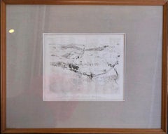 Paesaggio : La strada di Ancona, acquaforte de Luigi Bartolini