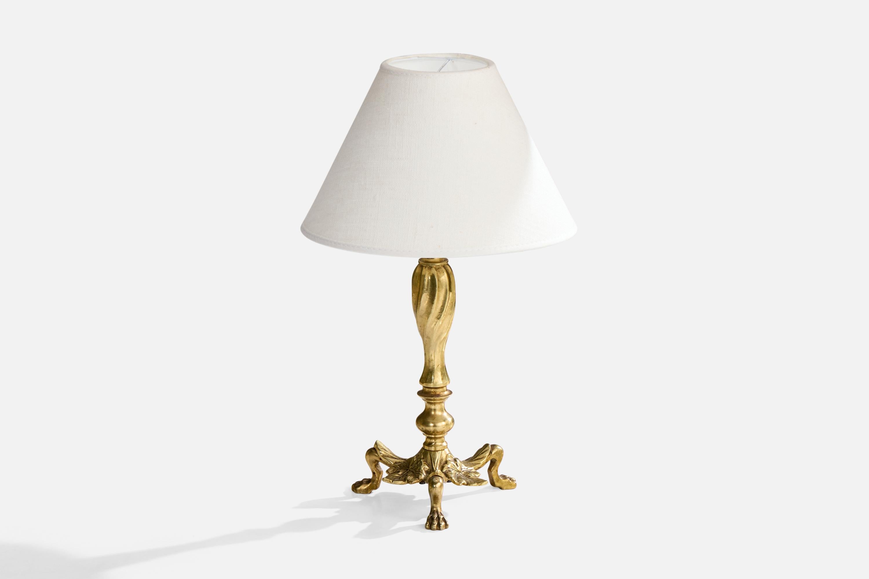 Mid-Century Modern PAF, lampe de table, laiton, Suède, années 1950 en vente