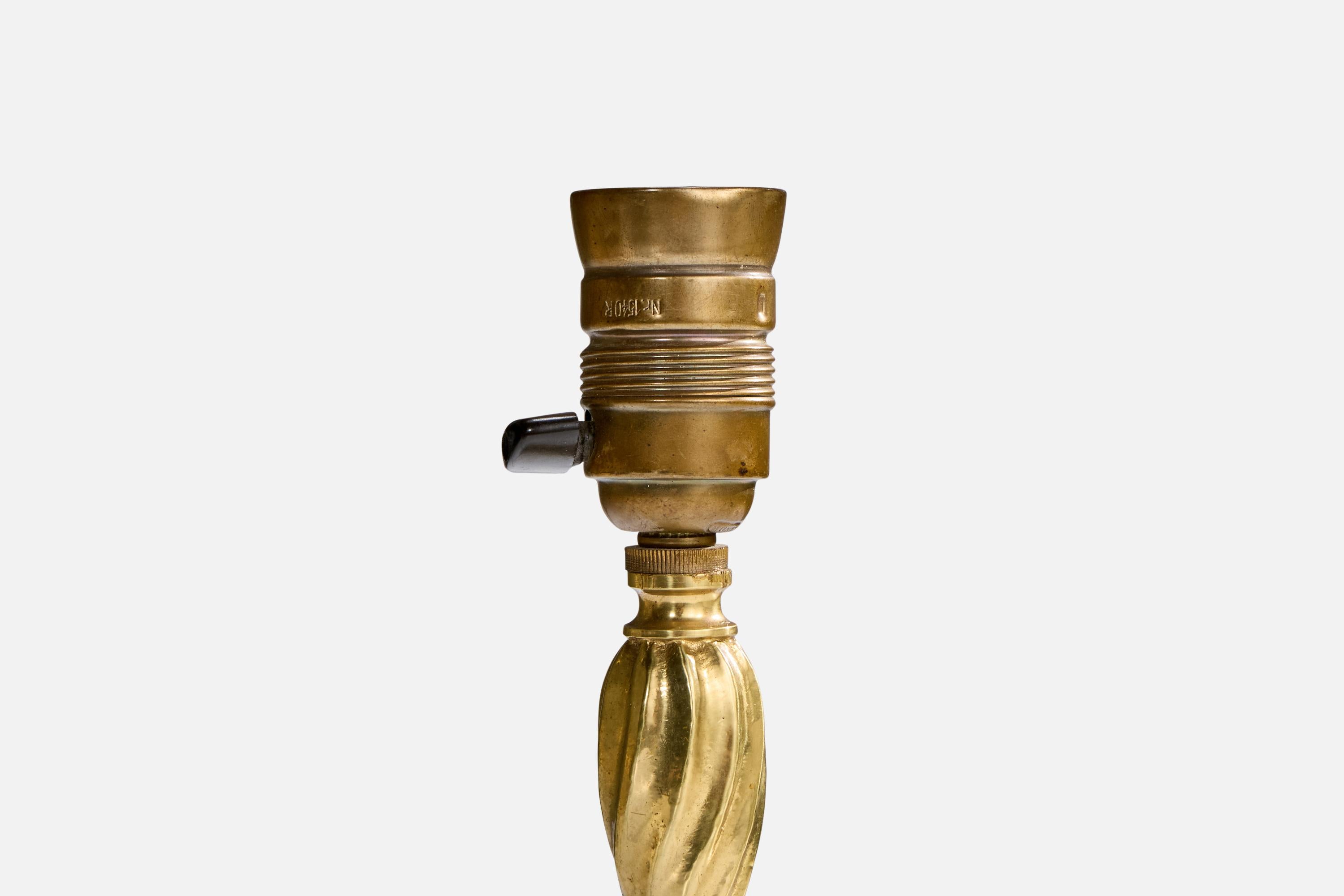 Suédois PAF, lampe de table, laiton, Suède, années 1950 en vente