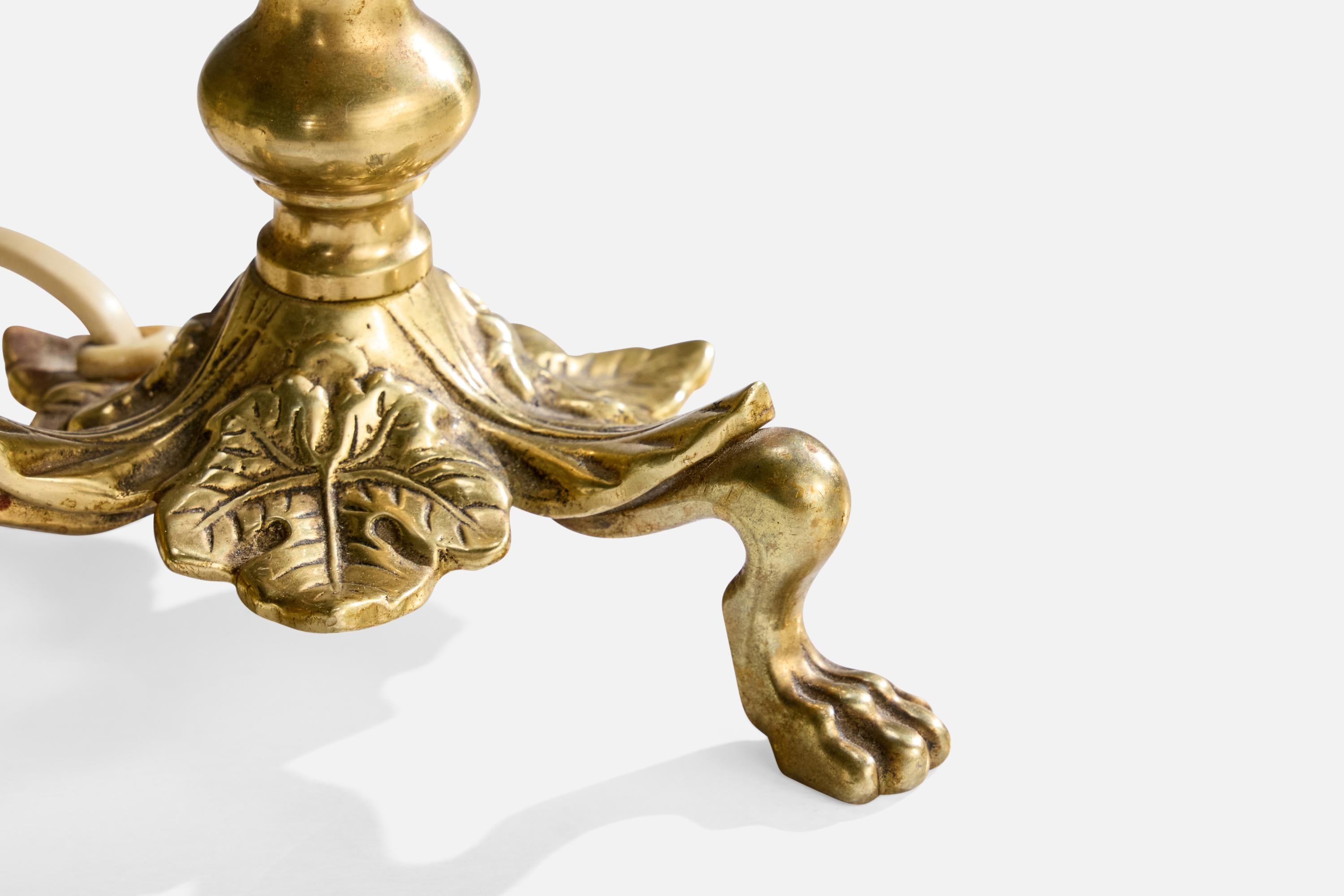 PAF, lampe de table, laiton, Suède, années 1950 en vente 1