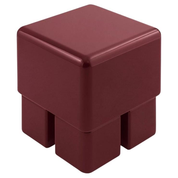 Paffuto Cherry Lacquered Side Table/ Stool For Sale