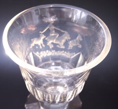 Vaso in vetro Pagan festival di R. Cizek, tagliato da A. Schroter Prodotto Haida c1910