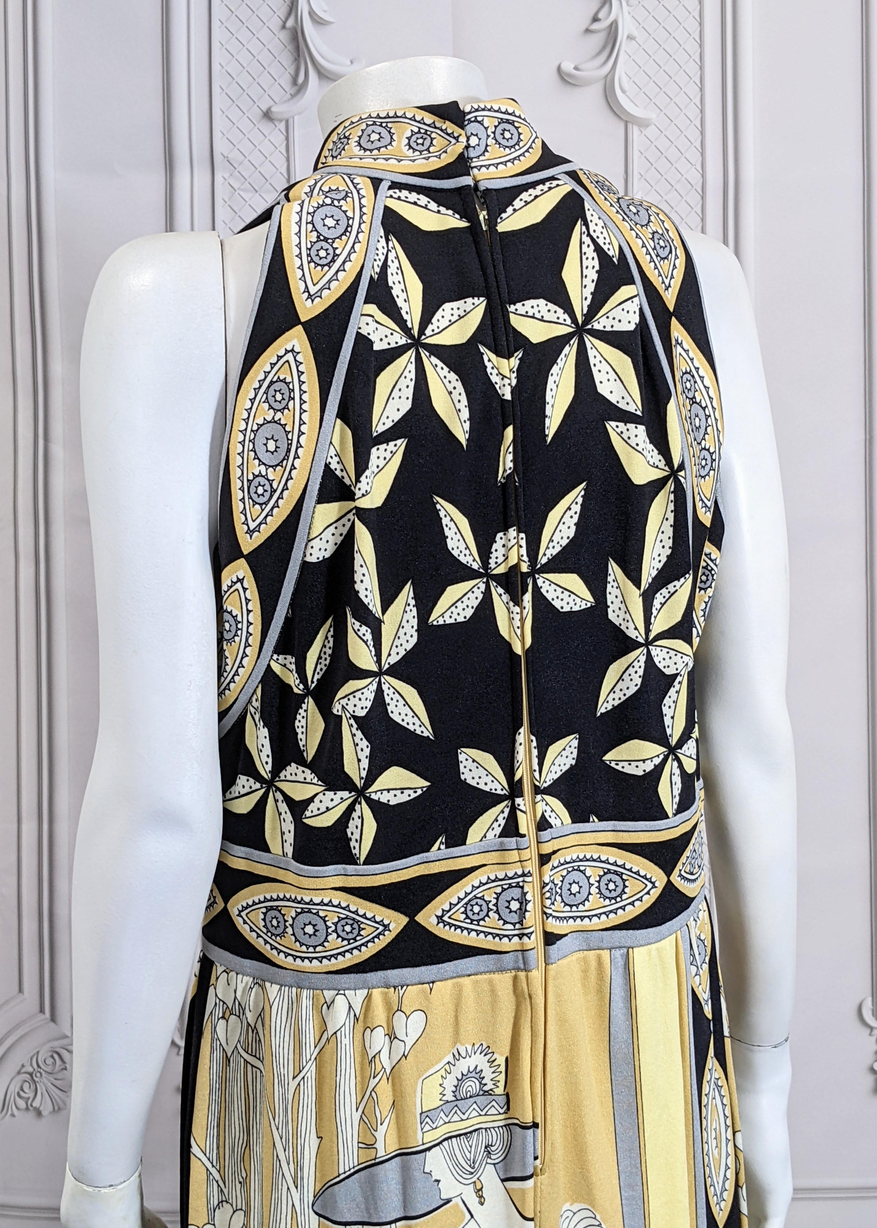 Paganne Art Deco Print Gown For Sale 2