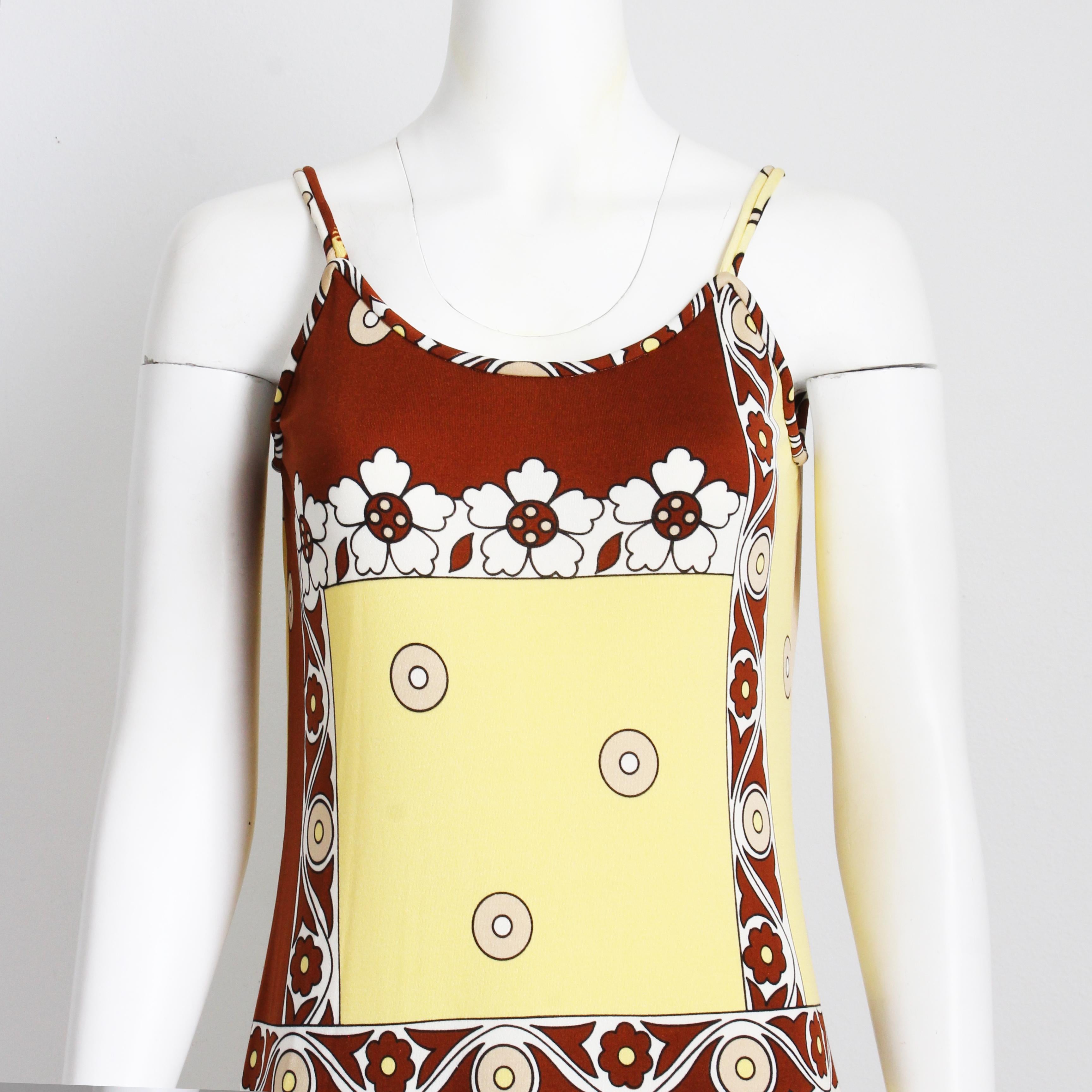 Paganne by Gene Berk Dress Long Maxi Column Sleeveless Mod Op Art Vintage 70s In Good Condition For Sale In Port Saint Lucie, FL