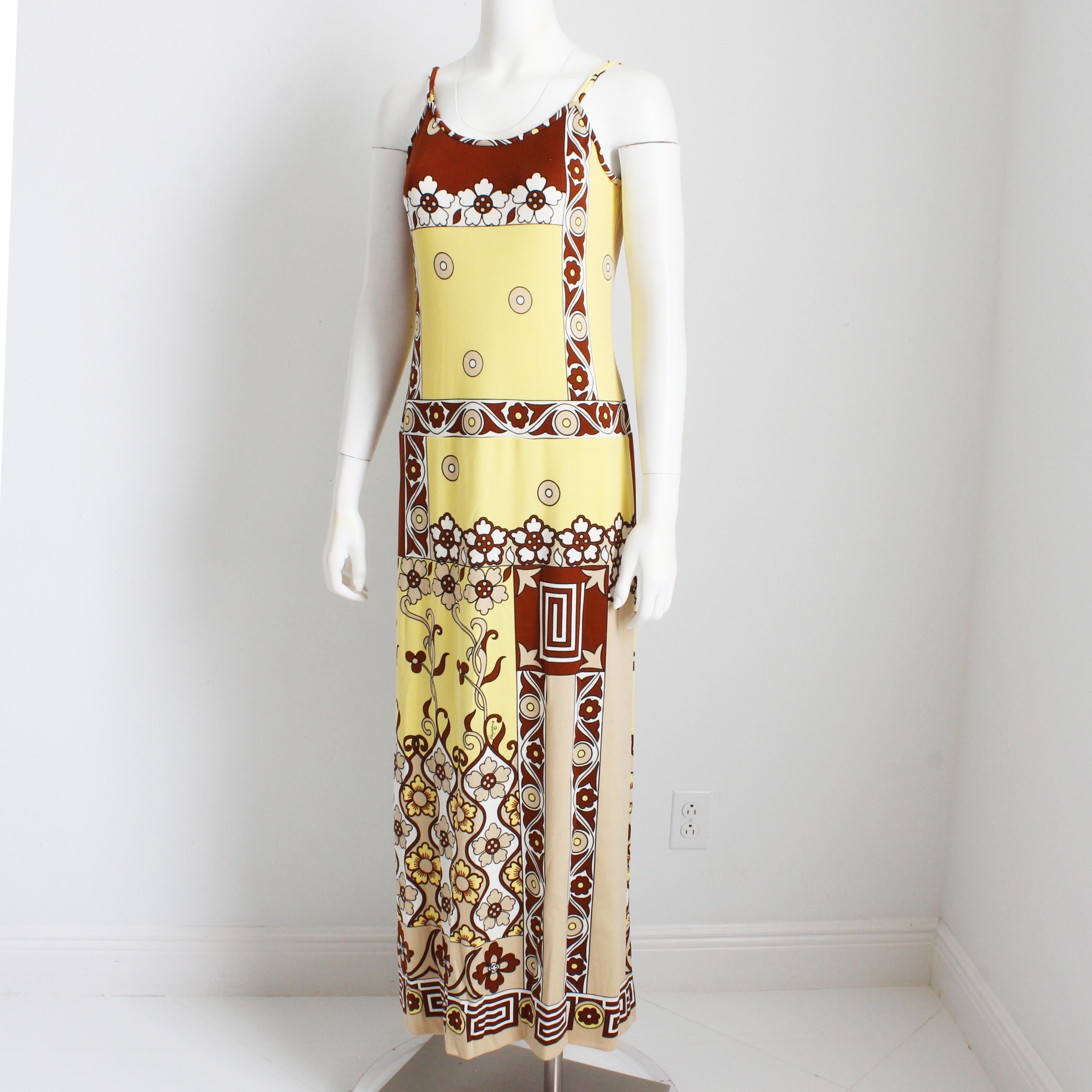 Women's Paganne by Gene Berk Dress Long Maxi Column Sleeveless Mod Op Art Vintage 70s For Sale