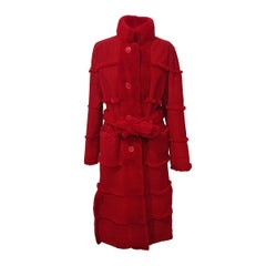 Pagano Red Reversible Mink Coat S