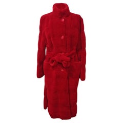 Pagano Red Reversible Mink Coat S