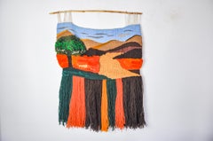 Page 1 von 9 Macrame-Wandbehang mit Textur, katalanische Landschaft, Spanien, 1970er Jahre