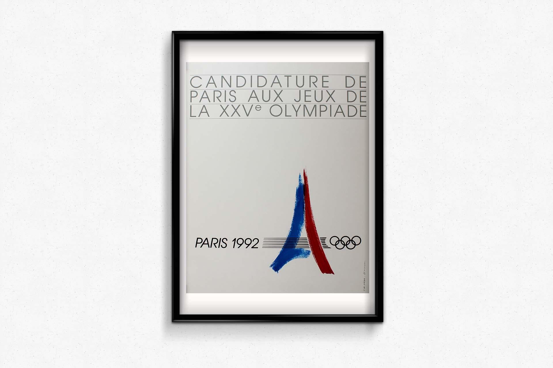 Original poster for the 1992 Summer Olympics bid by Paris For Sale 2