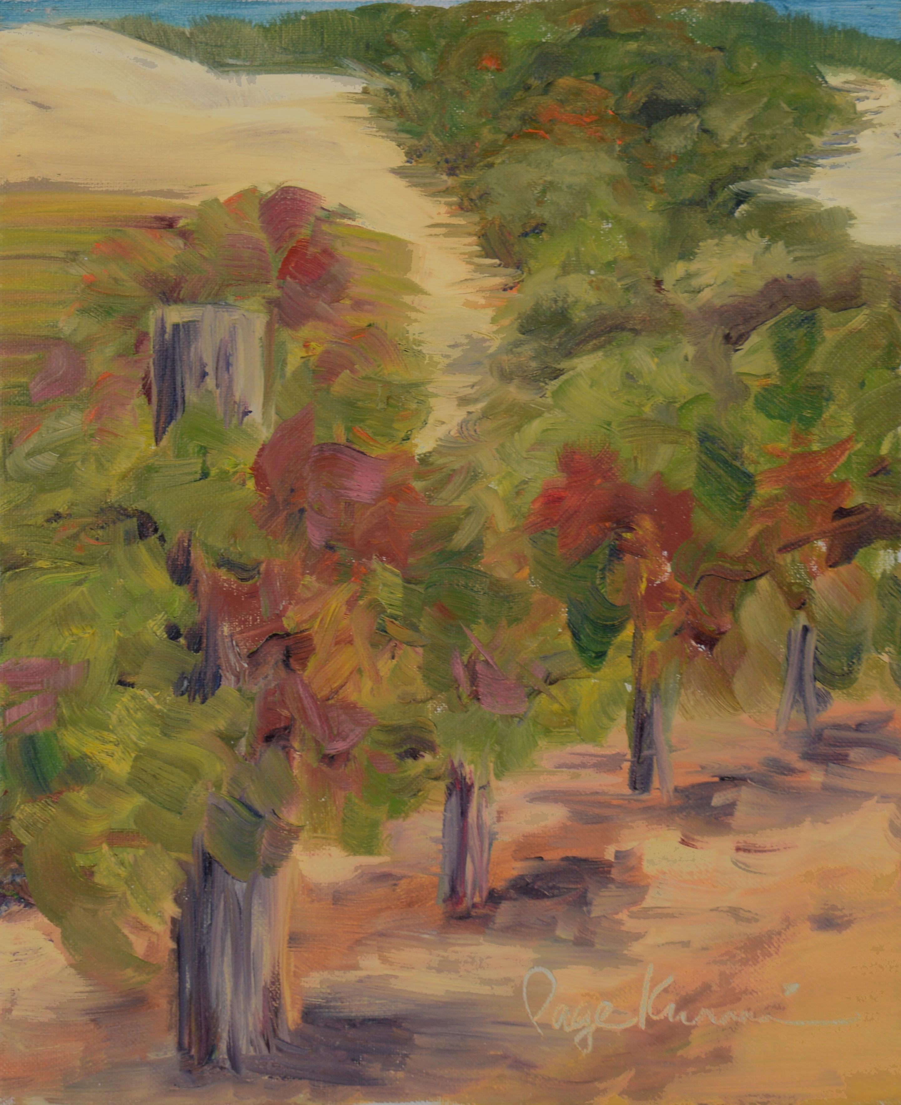 Page Kurnie Landscape Painting - Autumnal Napa Valley Foothills Vineyard Landscape