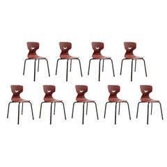 Pagholz Flötotto 1960s Stacking Chairs Set of Nine