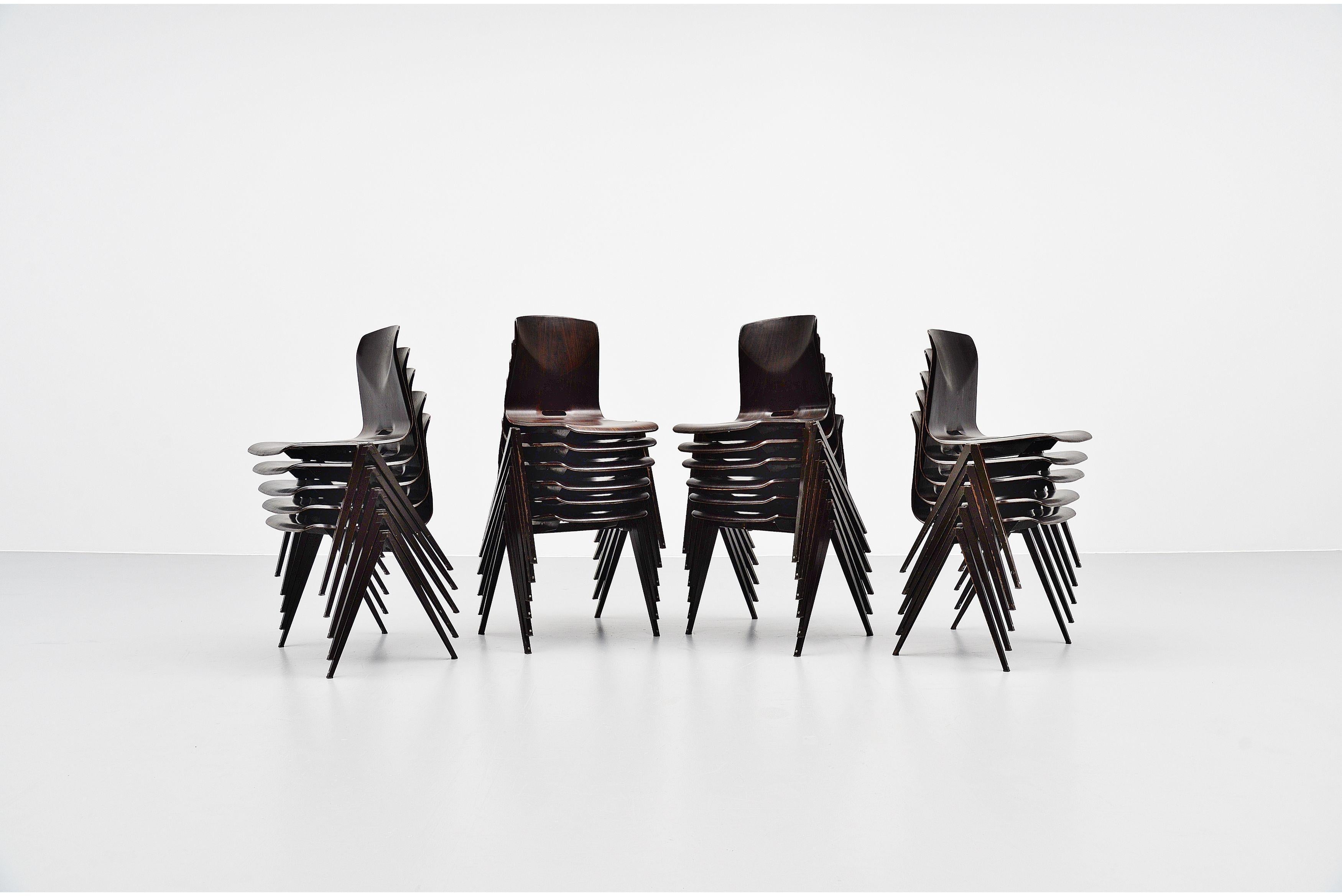Pagholz Industrial Stacking Chairs Set of 22, Germany, 1970 1