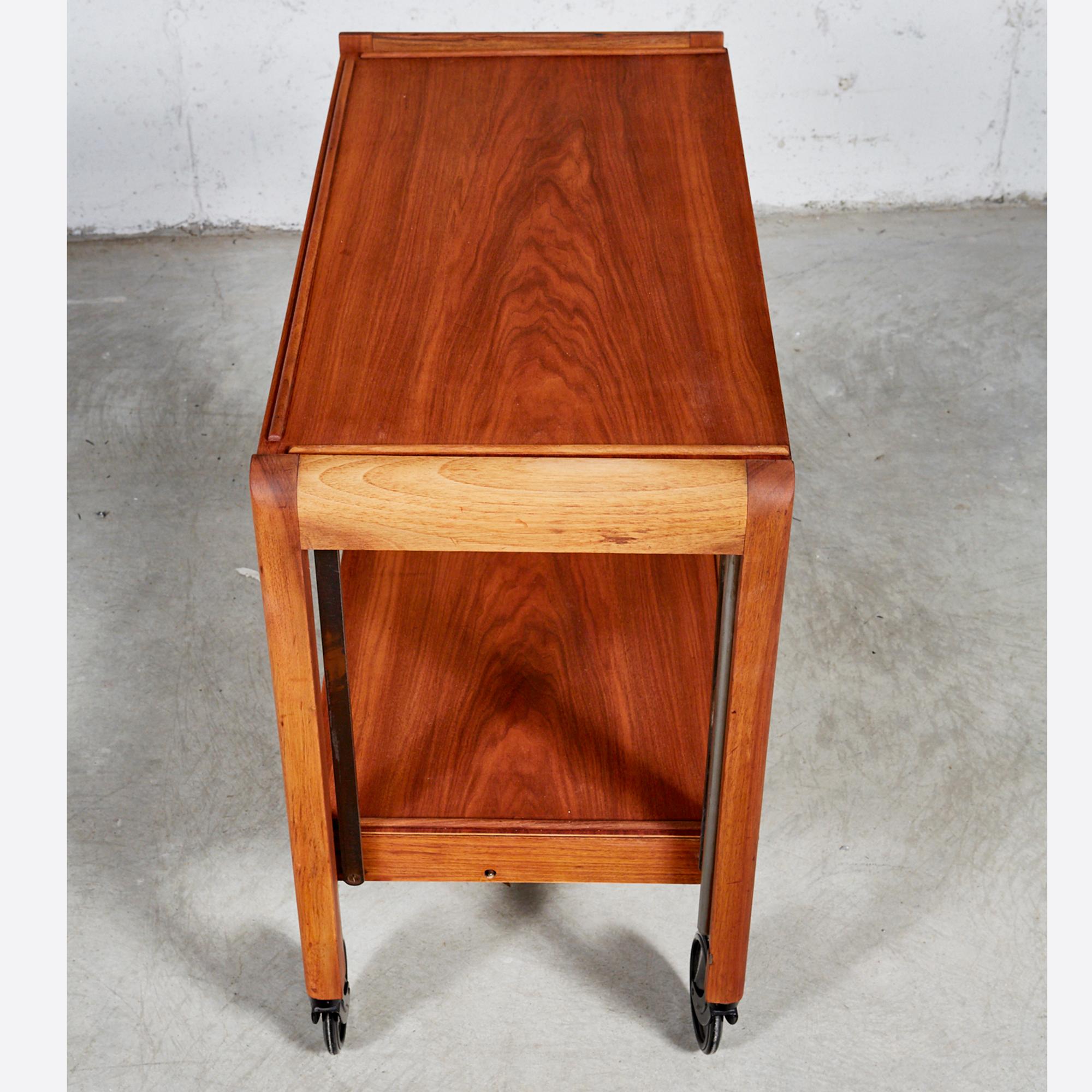 teak rolling cart