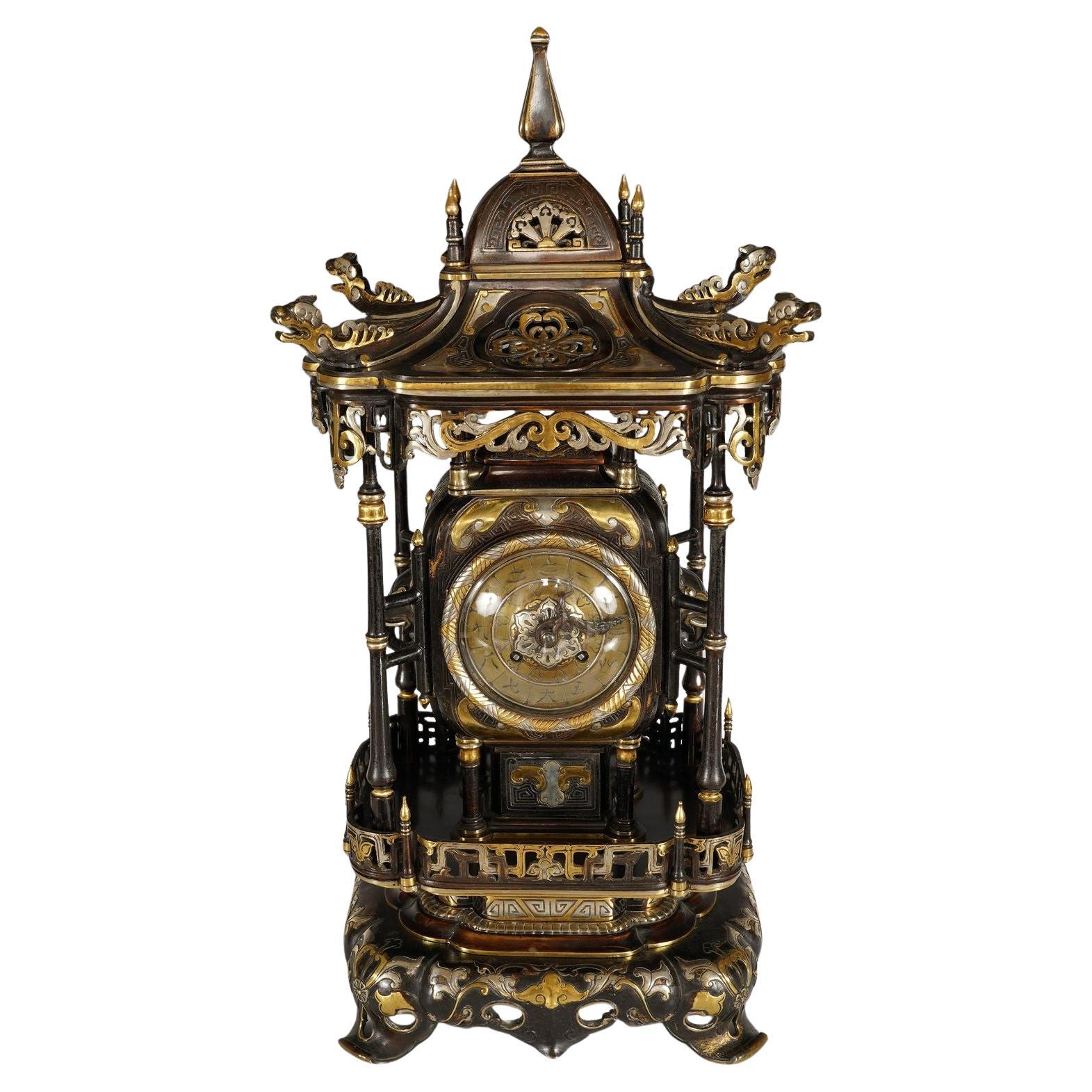 "Pagoda" Clock attr. to L'Escalier de Cristal, France, circa 1885