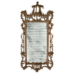 Pagoda Crest George II Style Pine Mirror