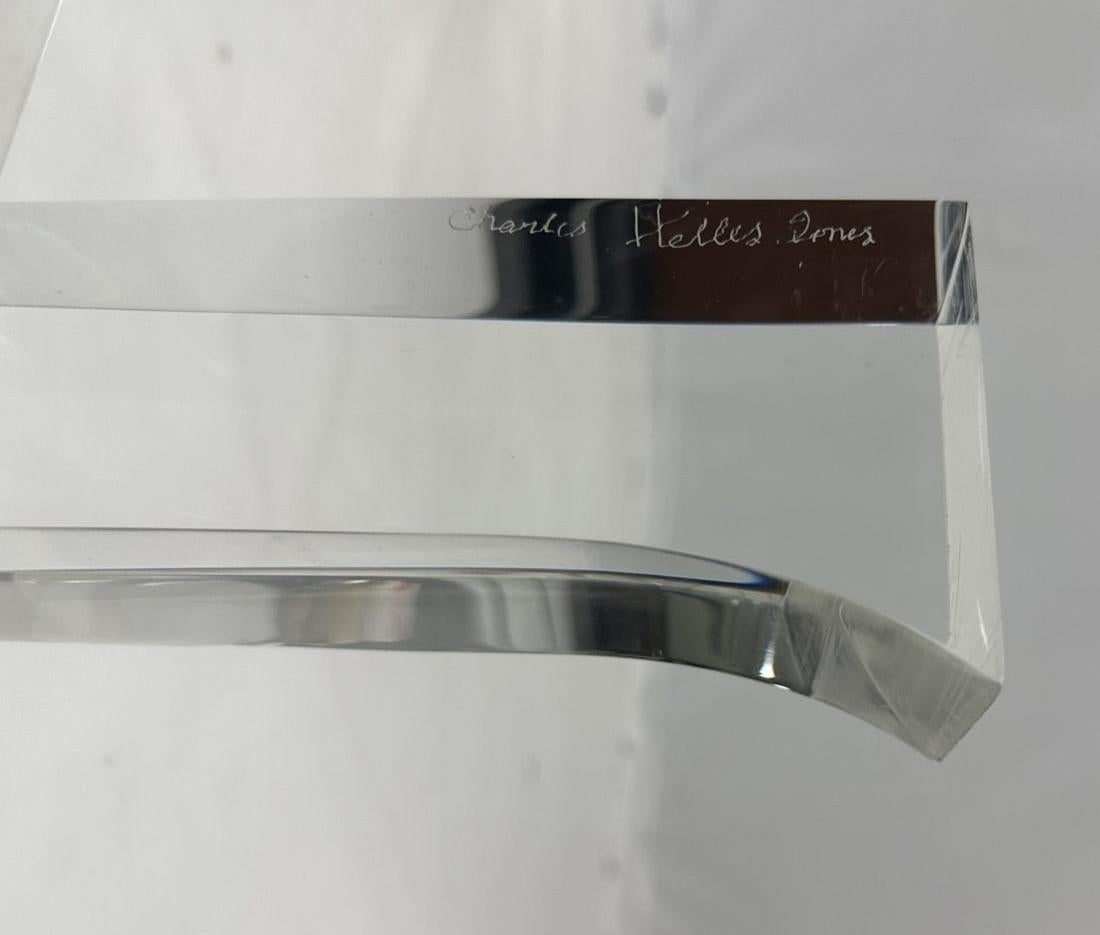 Table de salle à manger pagode en lucite massive de Charles Hollis Jones, signée en vente 12