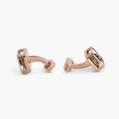 Pagoda Gear Cufflinks with Rose Gold Finish