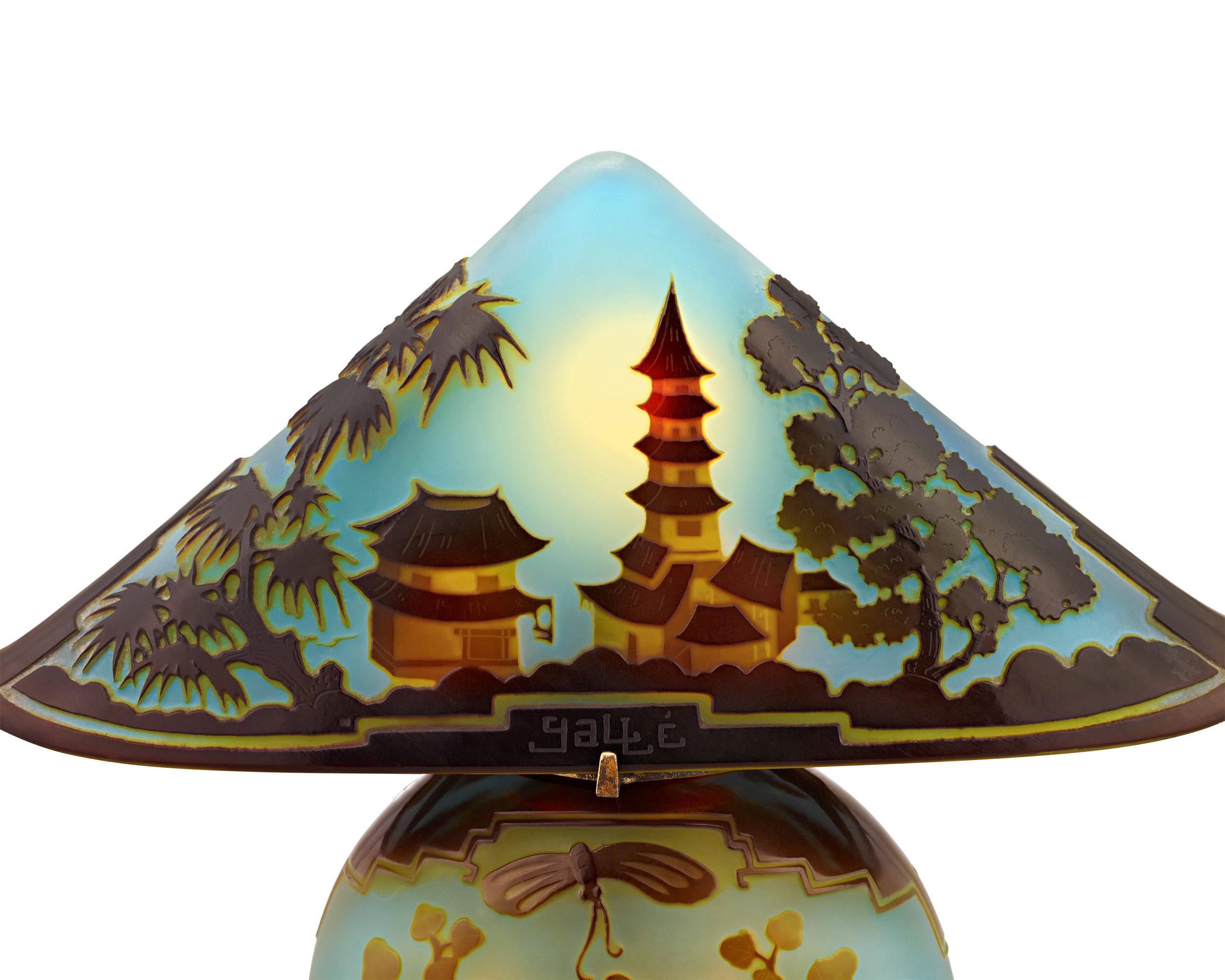Art Nouveau Pagoda Lamp By Émile Gallé For Sale
