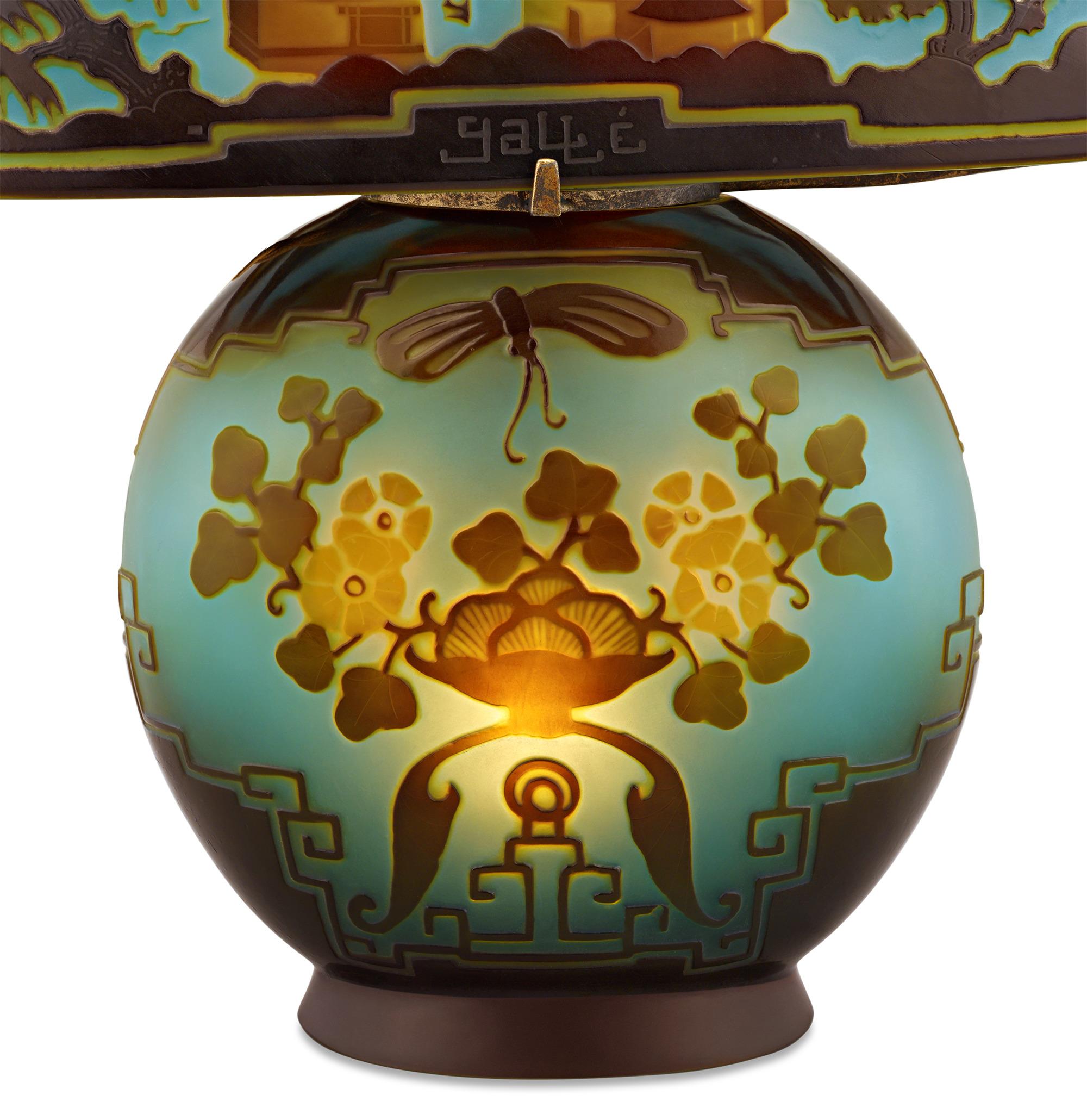 French Pagoda Lamp By Émile Gallé For Sale