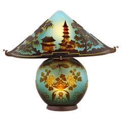 Antique Pagoda Lamp By Émile Gallé