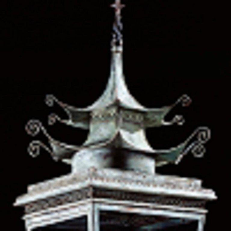 This pagoda shaped lantern reflects the 18th century European enthusiasm for Chinese objects and the Chinnoisere style. Sir William Chambers, amongst other 18th century designers, incorporated the Chinnoisere in his work, particularly the Pagoda in