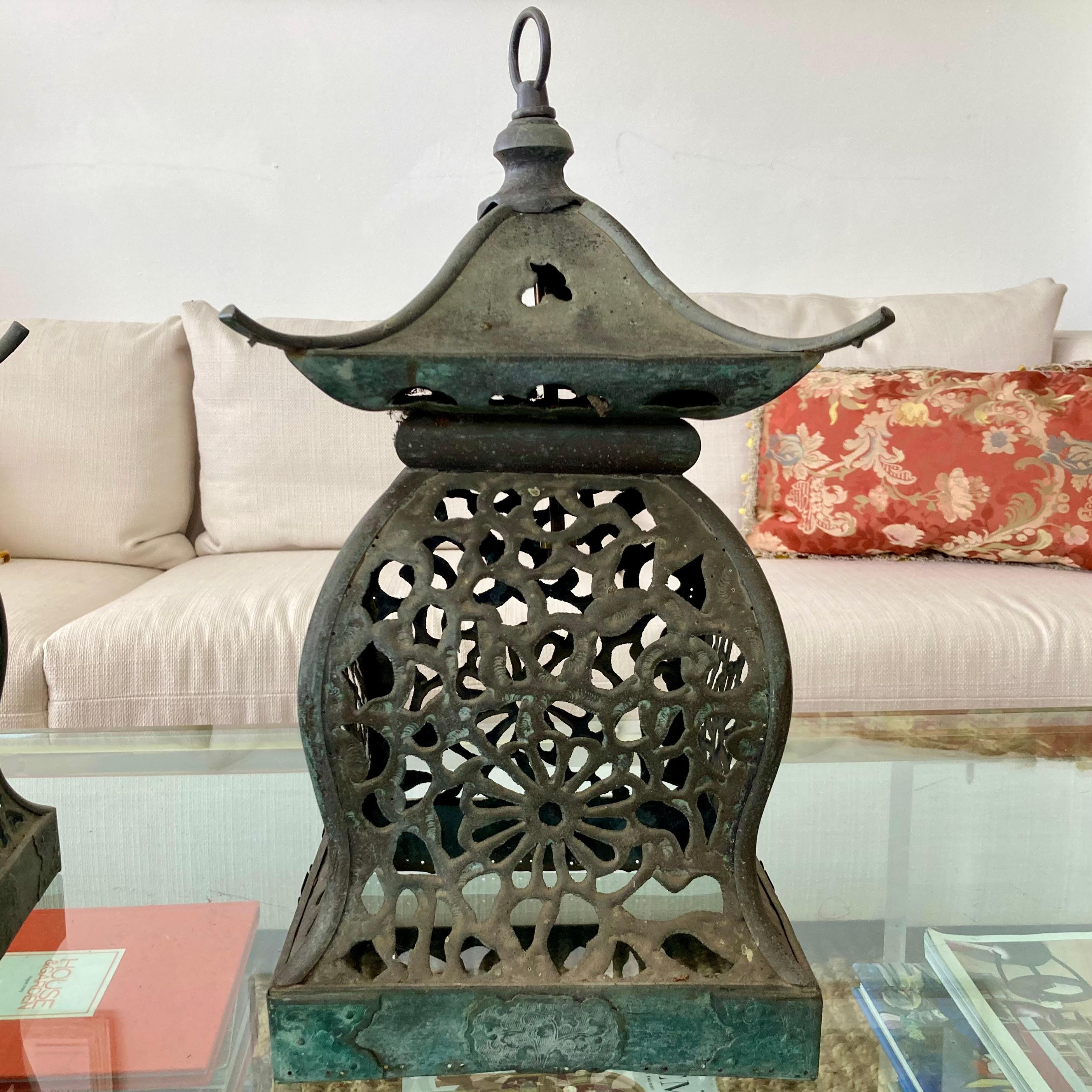 Pagoda Lanterns, a Pair For Sale 3