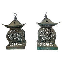Vintage Pagoda Lanterns, a Pair