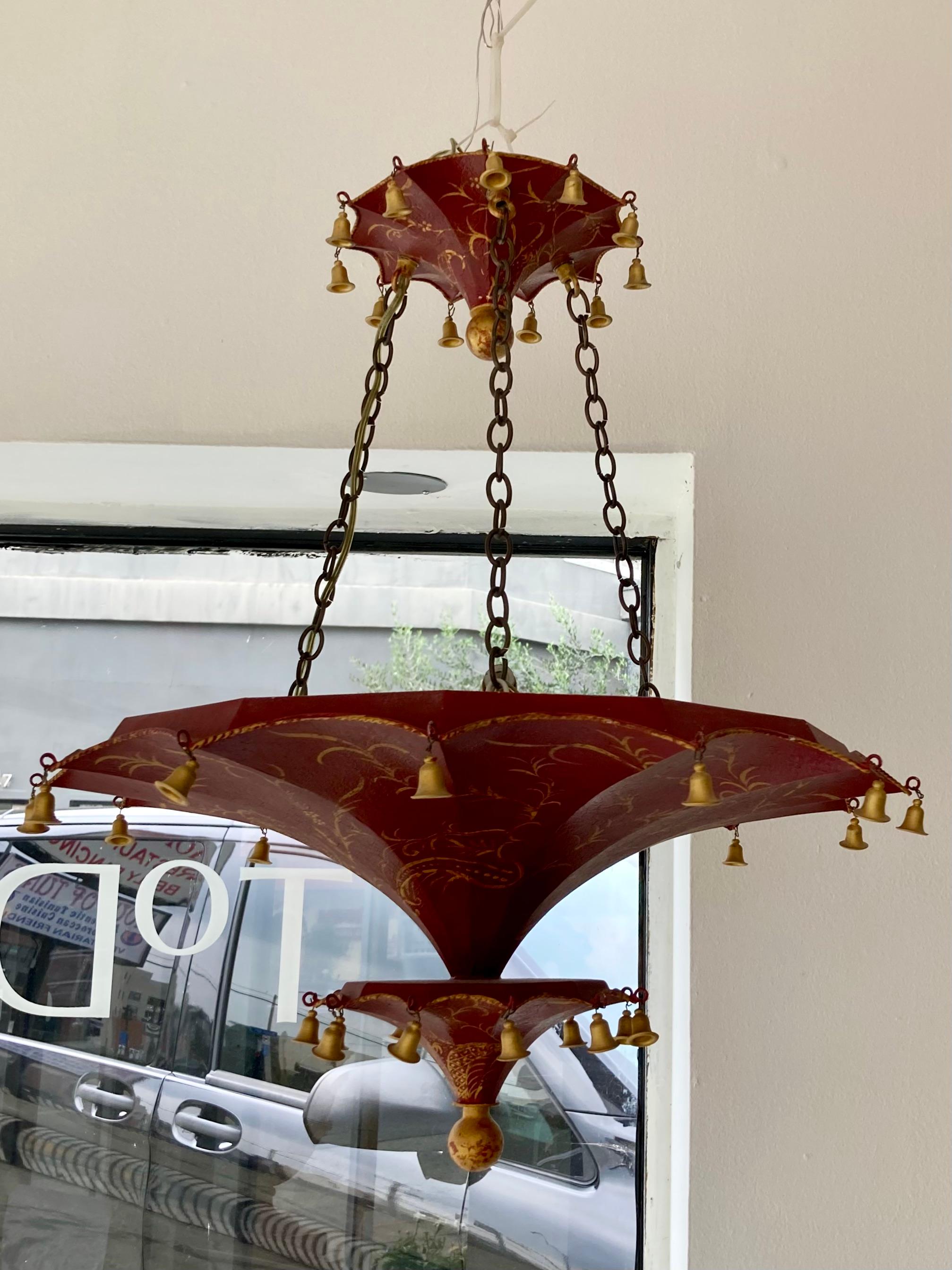Pagoda Pendant Fixture In Good Condition For Sale In Los Angeles, CA