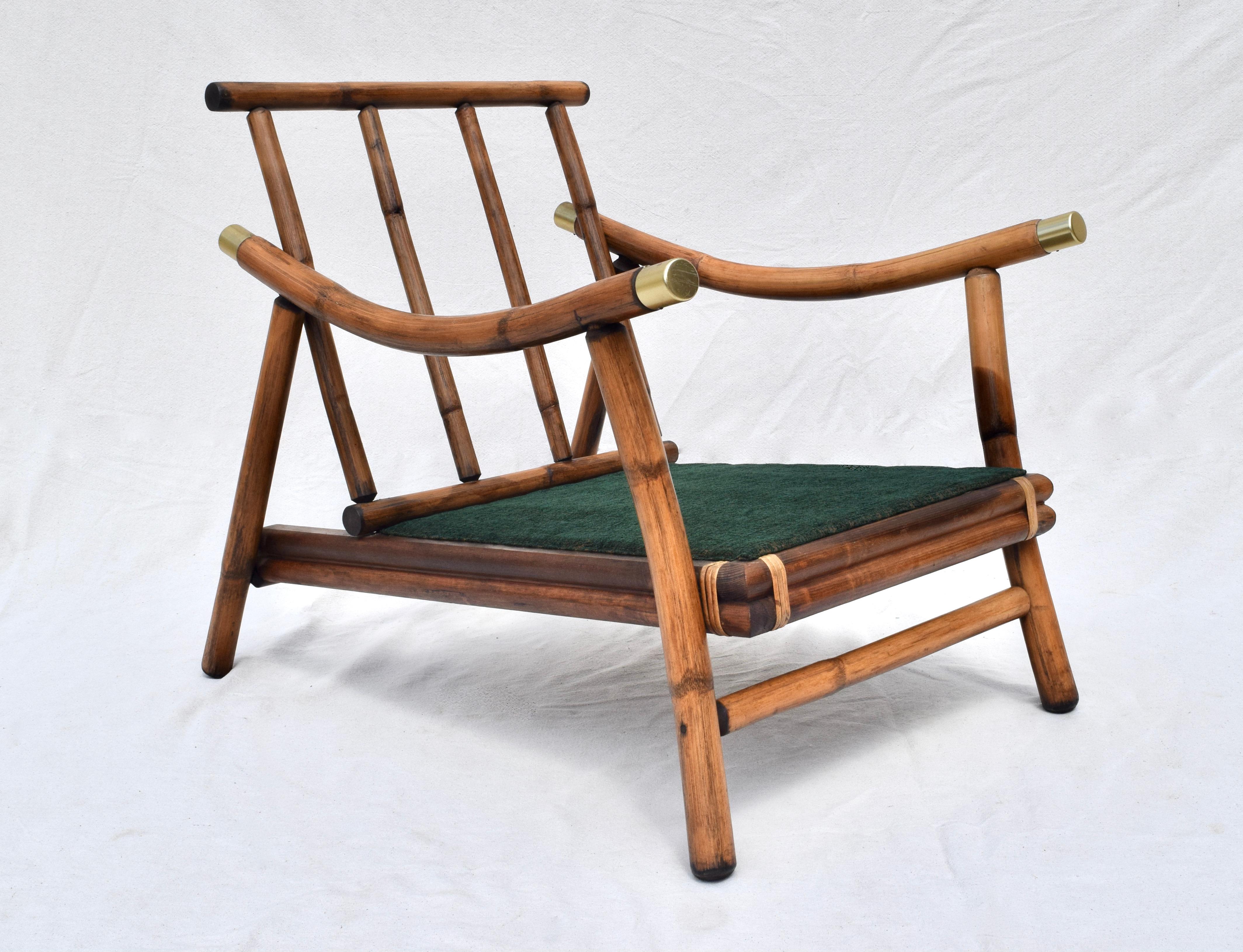 Pagoda Rattan Chairs Ottoman Set in the Manner of John Wisner Ficks Reed 4