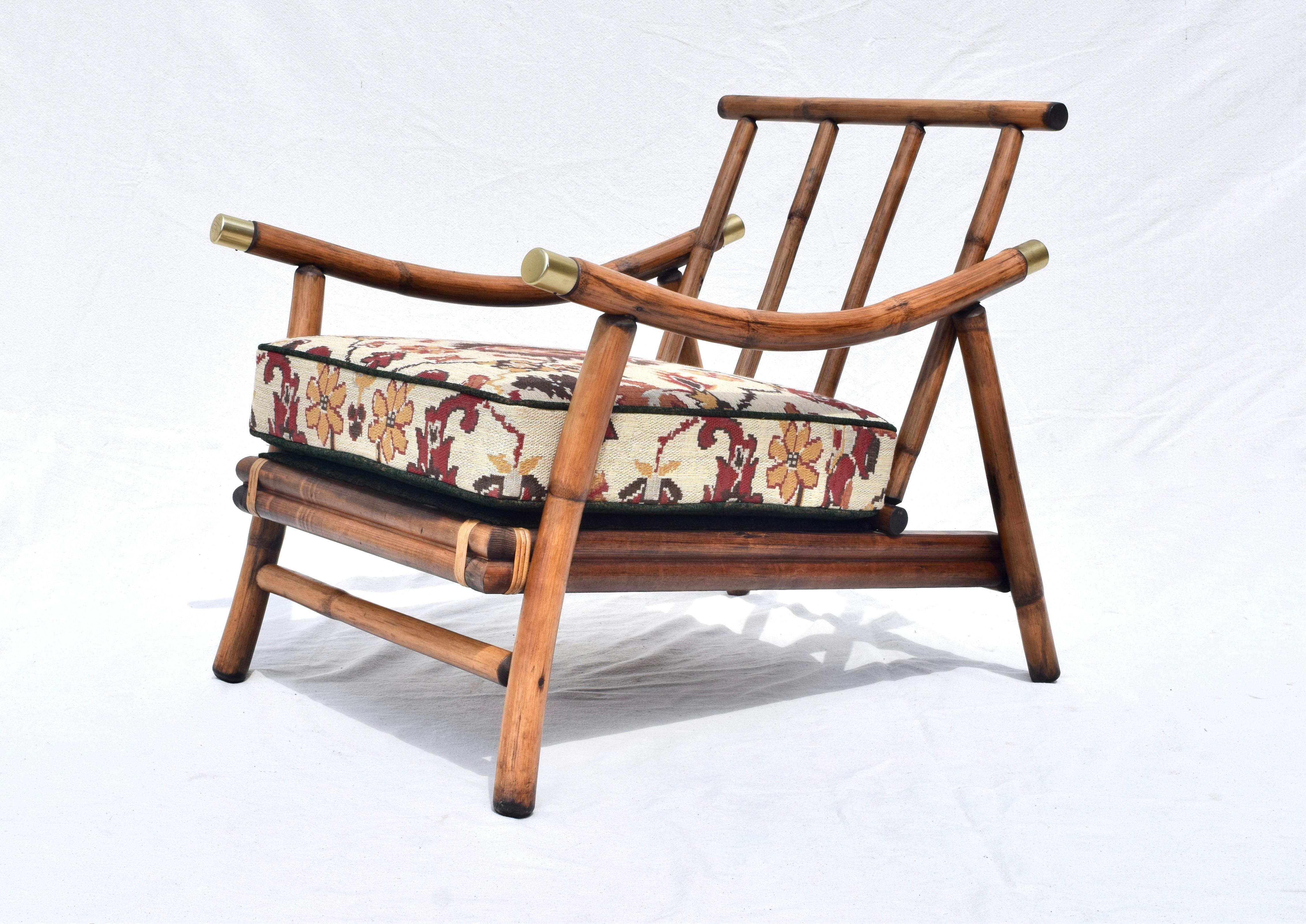 Pagoda Rattan Chairs Ottoman Set in the Manner of John Wisner Ficks Reed 2