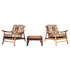 Pagode Rattan Stühle Ottomane Set in der Manier von John Wisner Ficks Reed