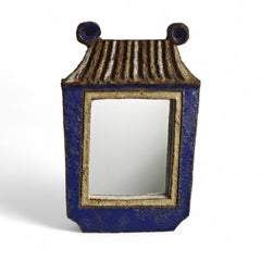 Specchio in ceramica a forma di pagoda, Les Argonautes, Vallauris, anni '60