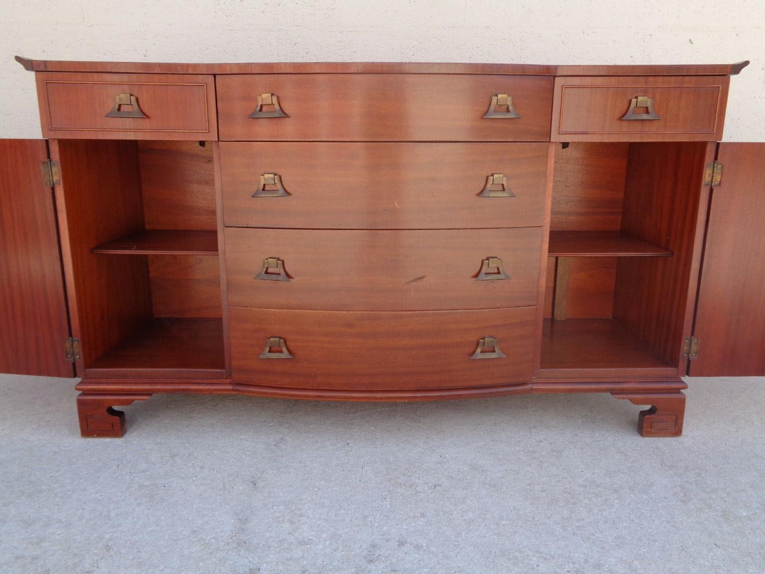 American Pagoda Sideboard in the Style of James Mont For Sale