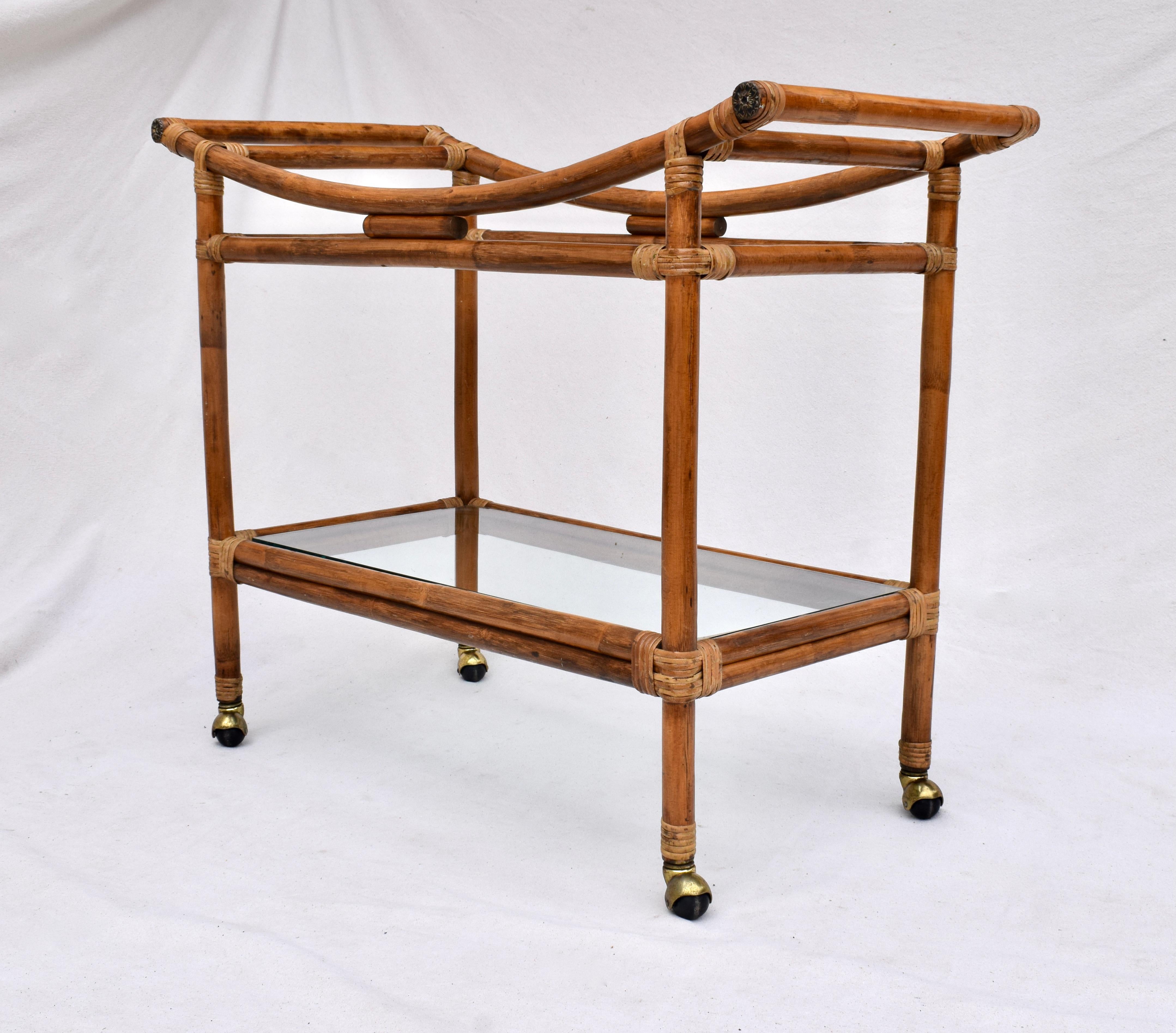 American Pagoda Style Bamboo Bar Cart