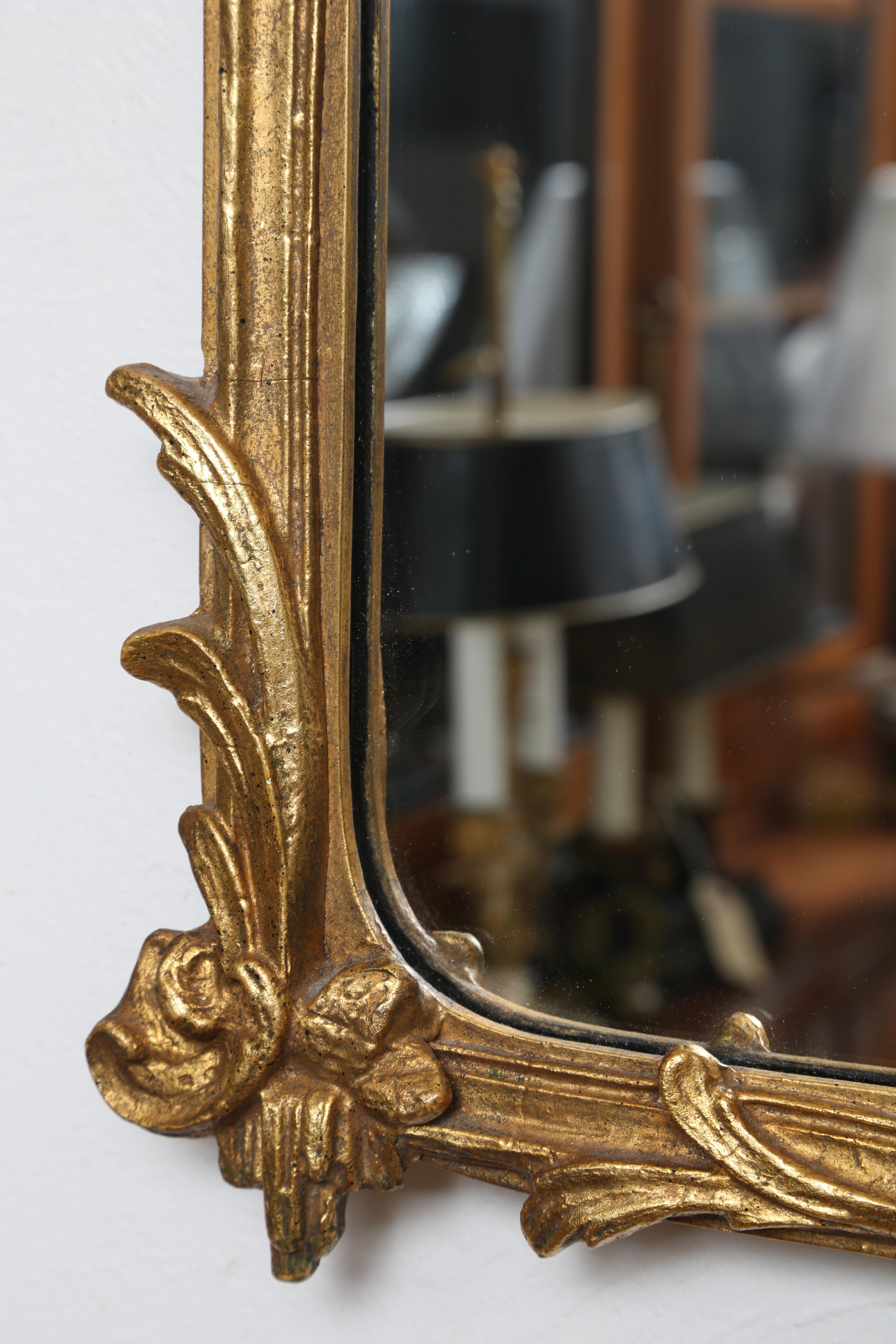 Pagoda Style Gilded Mirror by Decorative Arts Studio In Good Condition In West Palm Beach, FL