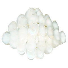 Pagoda-Style Opalescent Glass Disc Chandelier
