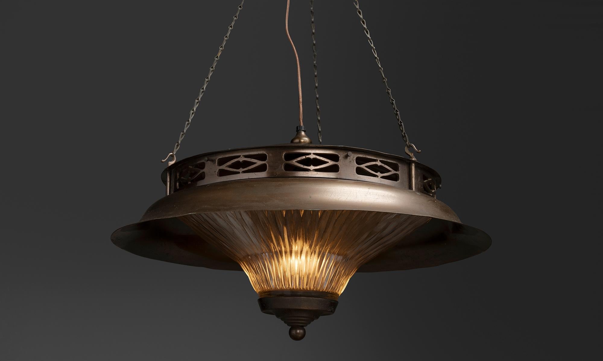 French Pagoda Suspension Lamp, France circa 1930 For Sale