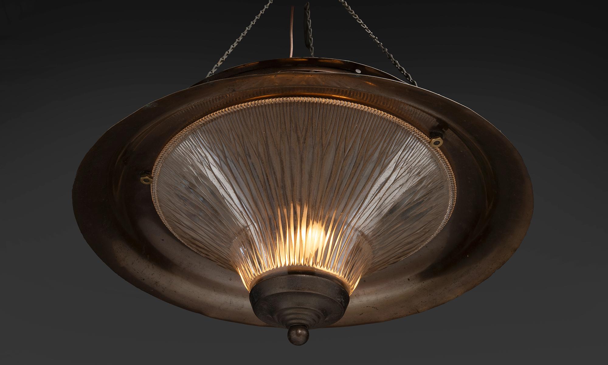 Pagoda Suspension Lamp, France circa 1930 In Good Condition For Sale In Culver City, CA
