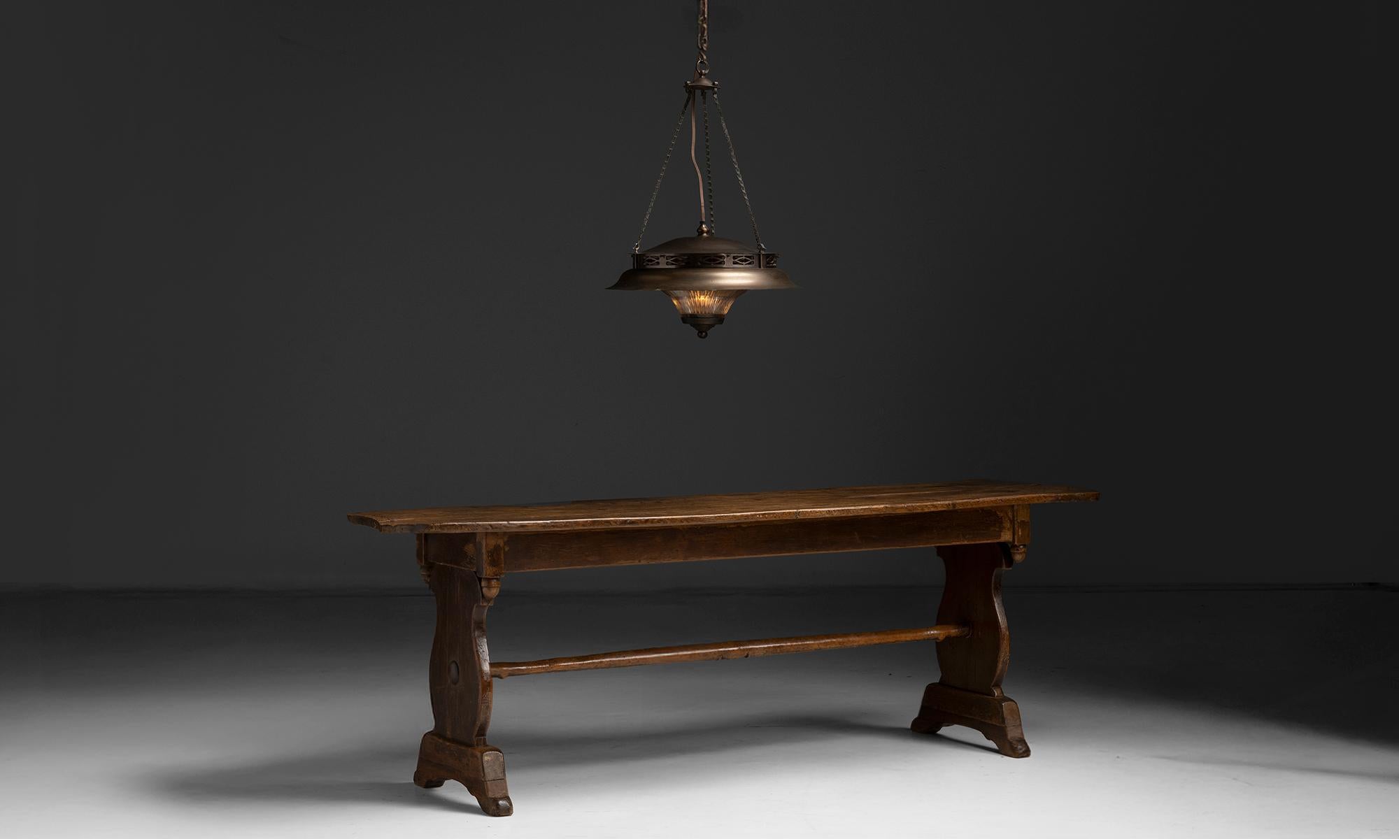 Pagoda Suspension Lamp, France circa 1930 For Sale 1