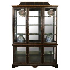 Pagoda Top Glass Door Chinoiserie Cabinet