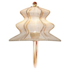 “Pagodina”  Contemporary Wall Lamp, gold color, brass Silvered Crystal