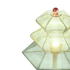 “Pagodina”  Contemporary Wall Lamp, jade color, brass Silvered Crystal