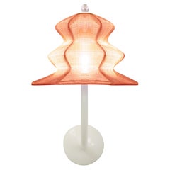 “Pagodina” Contemporary WallLamp, rose lampshade, laquered SilveredCrystal