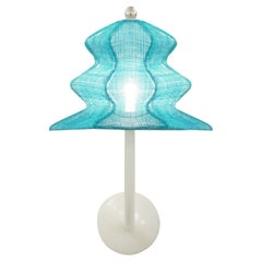 "Pagodina" Lampada da parete contemporanea, turchese, cristallo argentato laccato